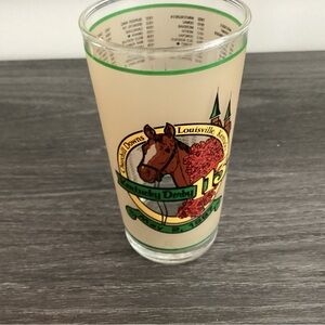 Vintage 1987 Kentucky Derby glass, pre-owned. Commemorative frosted glass.